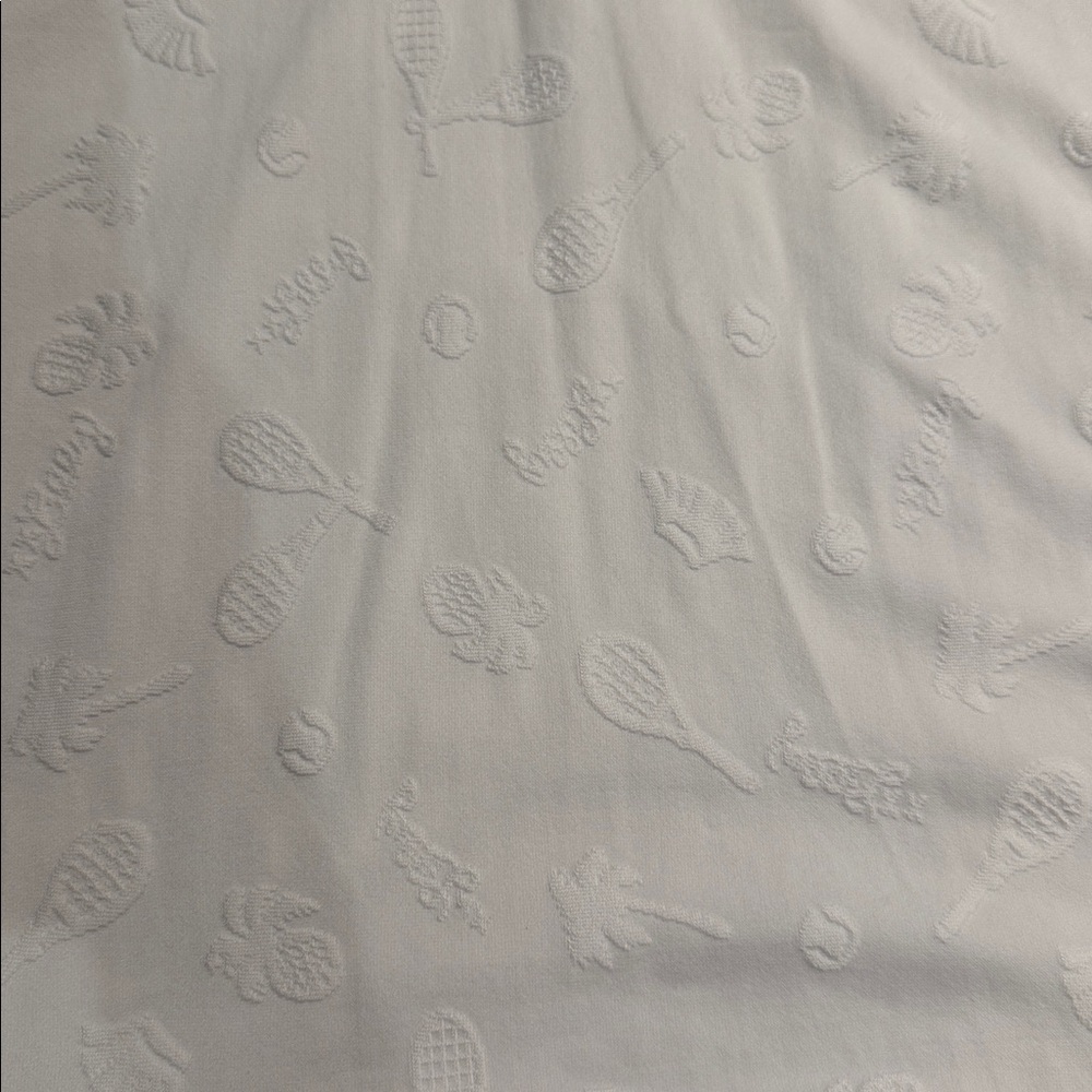Lilly Pulitzer Luxletic XL White Embossed Tennis Dress | Ruffle Hem | Zip Front - Picture 5 of 6
